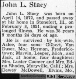 John L Stacy