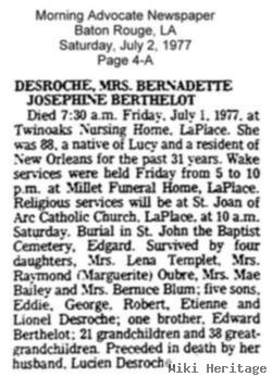 Bernadette Josephine Berthelot Desroche