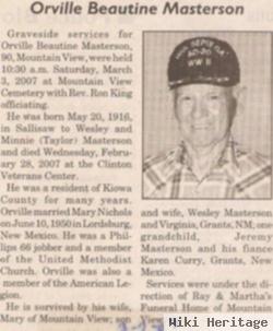 Orville Beautine Masterson