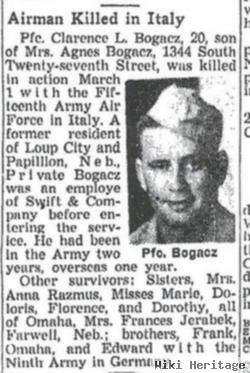 Pfc Clarence L Bogacz