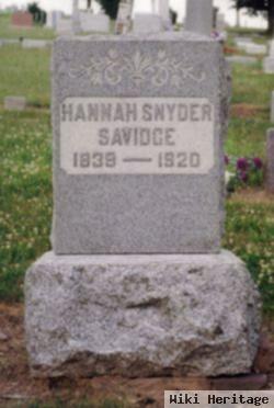 Hannah Snyder Savidge