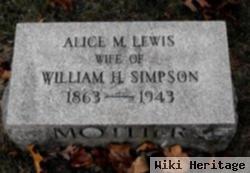 Alice M Lewis Simpson