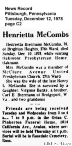 Henriette B Mccombs