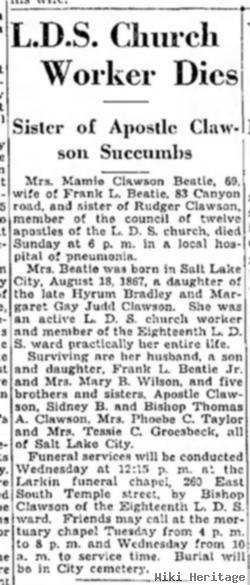 Mary "mamie" Clawson Beatie