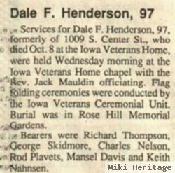 Dale F Henderson