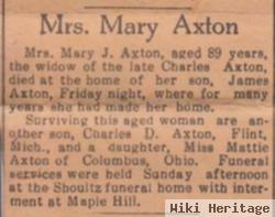 Mary J Axton