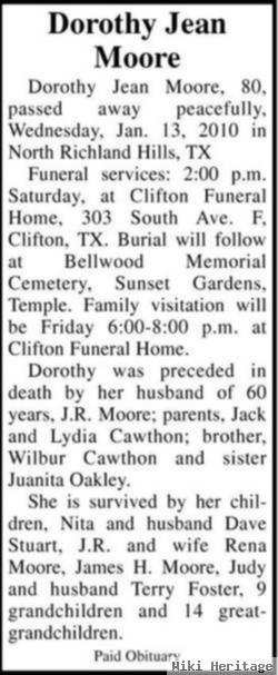 Dorothy Jean Cawthon Moore