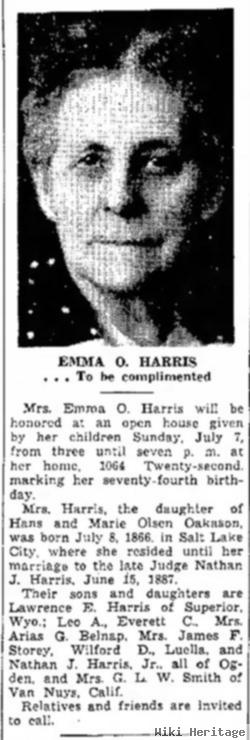 Emma Elvira Oakason Harris