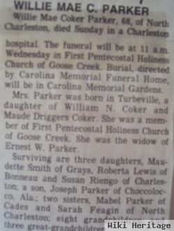 Willie Mae Coker Parker