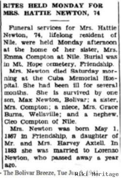 Hattie M. Axtell Newton