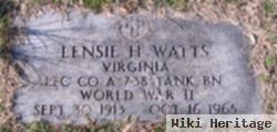 Pfc Lensie H Watts