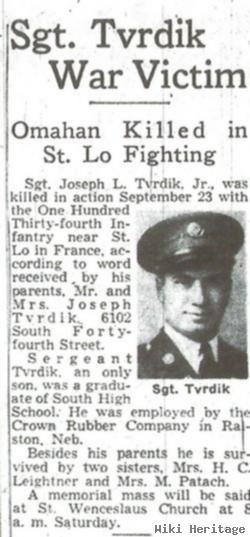 Sgt Joseph L. Tvrdik, Jr