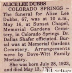 Alice Lee Moore Dubbs