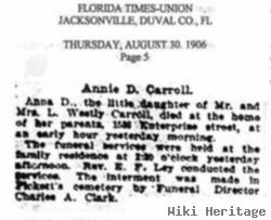 Annie D. "anna" Carroll