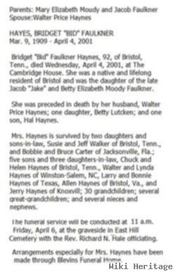 Bridget Faulkner Haynes