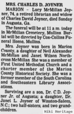 Lucy Lee Mcmillan Joyner