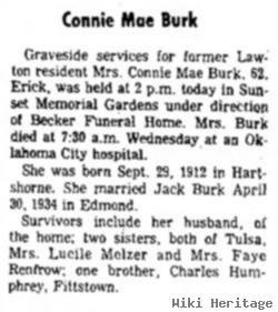 Connie Mae Humphrey Burk