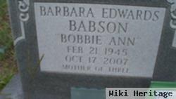 Barbara "bobbie Ann" Edwards Babson