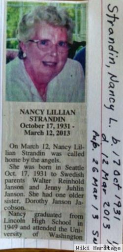 Nancy Lillian Janson Strandin
