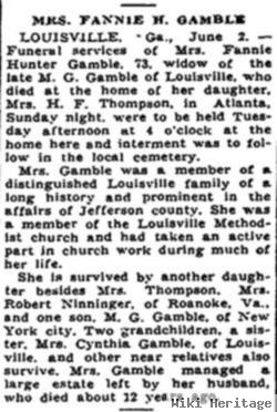 Fannie Hunter Gamble