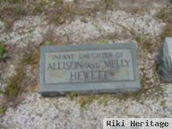 Infant Dau Of Allison & Melly Hewett