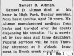 Dr. Samuel David Altman