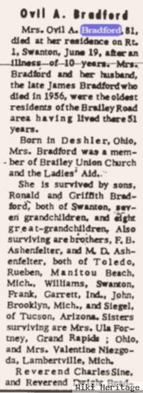 Ovil Ethel Ashenfelter Bradford