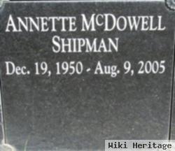 Annette Yvonne Mcdowell Shipman