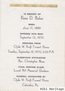 Rose Dorothea Bowers Baker