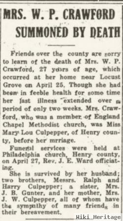 Mary Lou Culpepper Crawford