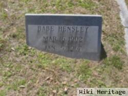 Willie Emma "babe" Andrews Hensley