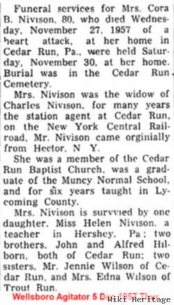 Cora B. Hilborn Nivison