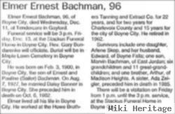 Elmer Ernest Bachman