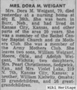 Dora M Kilwiltz Weigant