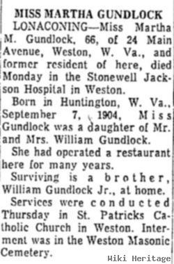 Martha M. Gundlock