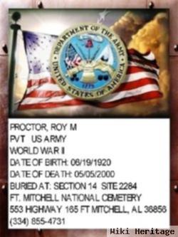 Pvt Roy M. Proctor