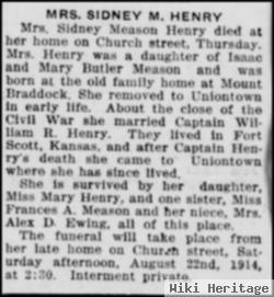 Sidney S. Meason Henry