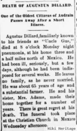 Augustus M "uncle Gus" Dillard