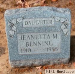 Jeanetta M Benning