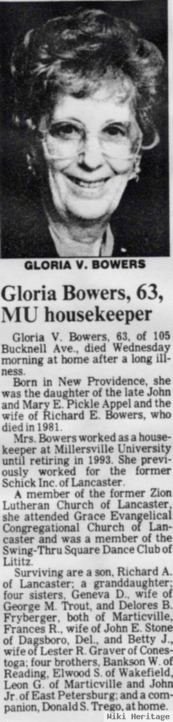 Gloria Virginia Appel Bowers