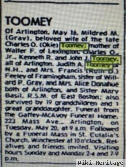 Mildred Marie Gray Toomey