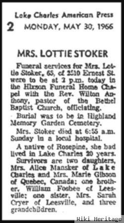 Charlotte "lottie" Foshee Stoker