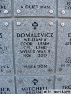 William A "vince Dom" Domalevicz