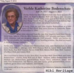 Verble Katherine Wolf Bodenschatz