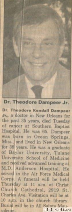 Dr Theodore Kendall Dampeer, Jr