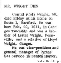 Louis Carroll "cal" Wright