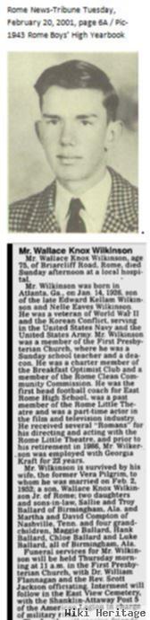 Wallace Knox Wilkinson, Sr