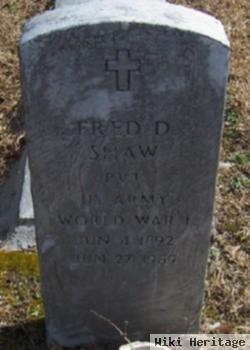Fred D Shaw