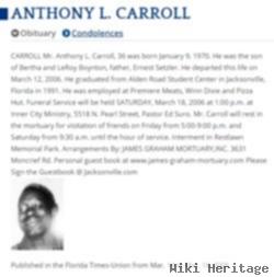 Anthony L Carroll