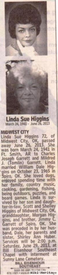 Linda Sue Garrett Higgins